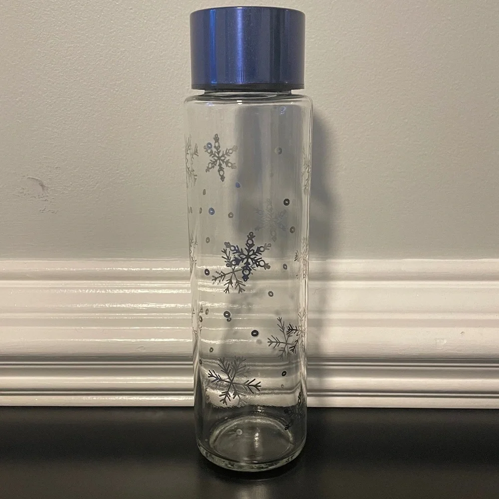3 for $12: Target snowflake glass water bottle